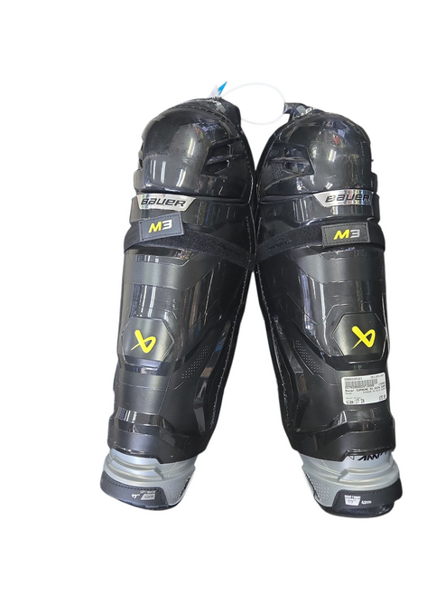 Vist Large View of Product Image Which is Used Bauer SUPREME M3 SHIN GUARDS Senior Shin Guards Black 17"