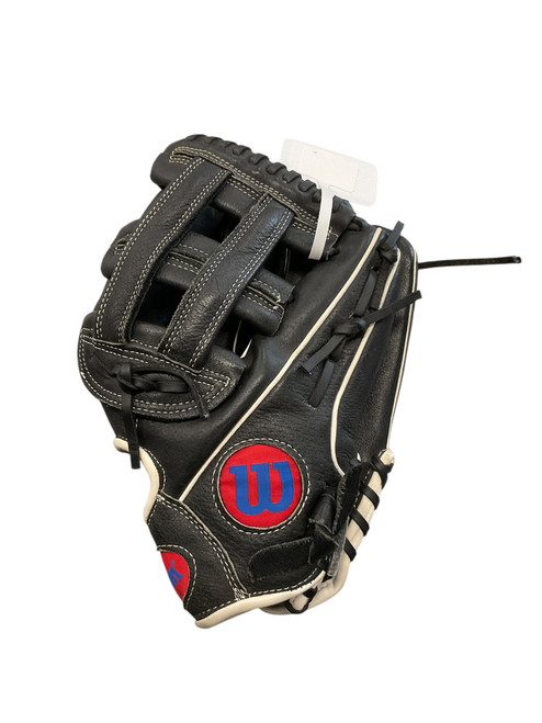 Vist Large View of Product Image Which is Used Wilson A450 BB/SB Glove RH Throw Black 12"