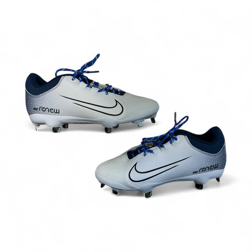 Vist Large View of Product Image Which is Used Nike RENEW Baseball Softball Cleats Navy And White Senior 7.5