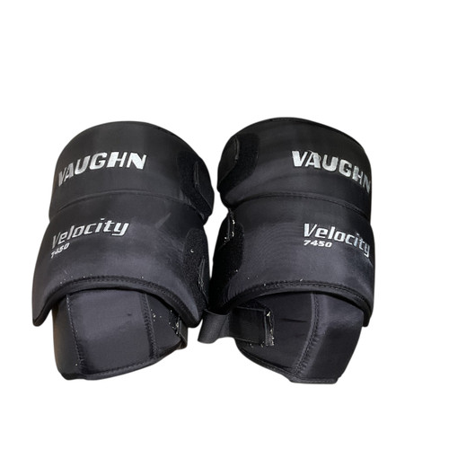 Vist Large View of Product Image Which is Used Vaughn VELOCITY 7450 Goalie Leg Pads Senior Black 26 1/2"