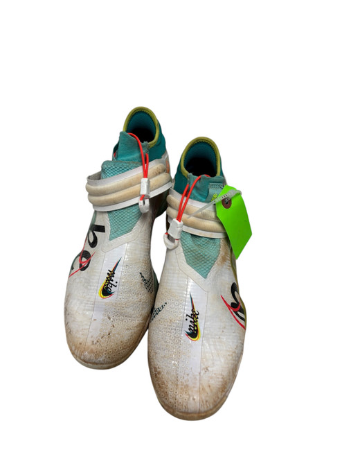 Vist Large View of Product Image Which is Used Nike Force Zoom Trout 7 'White Aurora Green' CI3134-107 Mens Metal Baseball Cleats White Size 10.5