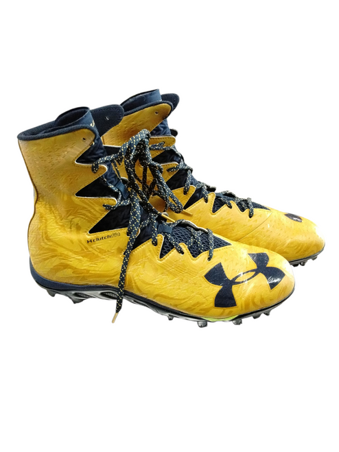 Vist Large View of Product Image Which is Used Under Armour SPINE HIGHLIGHT Adult FB Cleats Gold Senior 13