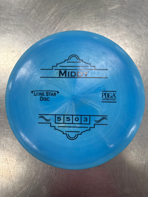 Vist Large View of Product Image Which is Used Lone Star Disc MIDDY Disc Golf Mid Range Royal Blue