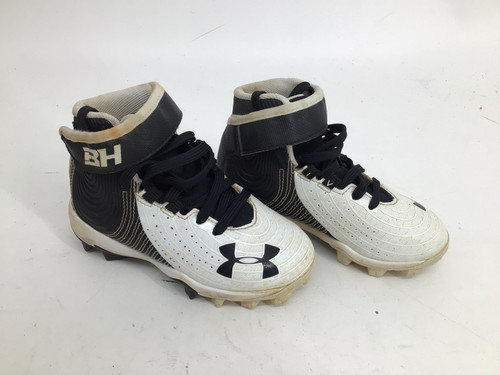 Vist Large View of Product Image Which is Used Under Armour HARPER 4 MID RM YTH 10 BB/SB CLEAT BB/SB Cleats White Youth 10.0