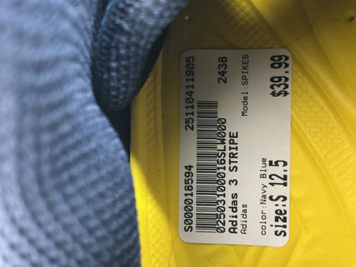 Vist Large View of Product Image Which is Used Adidas SPIKES BB/SB Cleats Navy Blue Senior 12.5