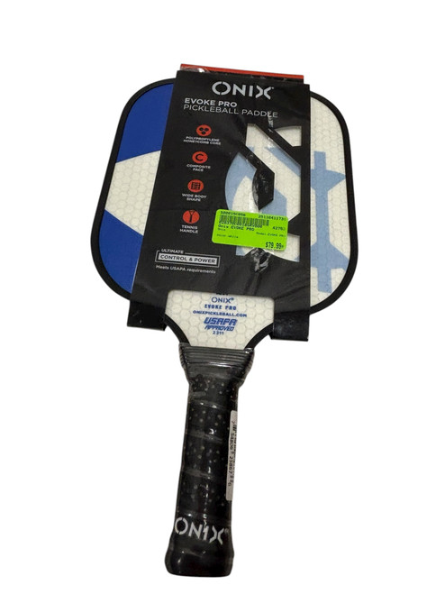 Vist Large View of Product Image Which is New Onix EVOKE PRO Composite Pickleball Paddle White / Blue