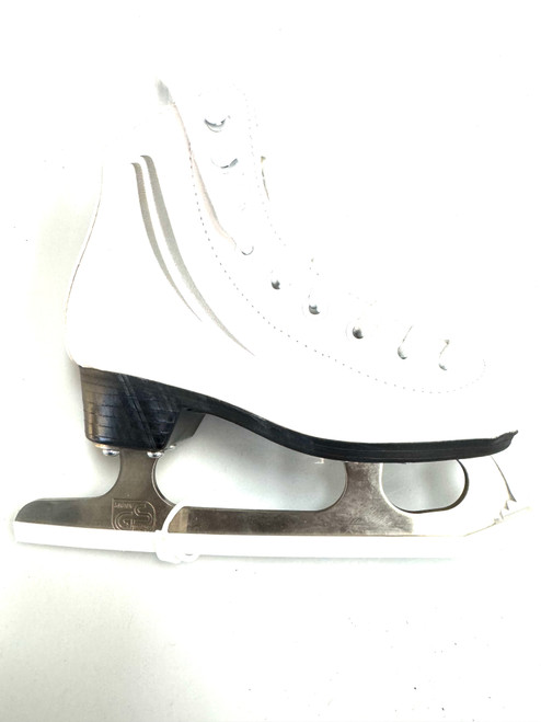Vist Large View of Product Image Which is Used Lake Placid NEW Girls Figure Skate White Youth 11.0
