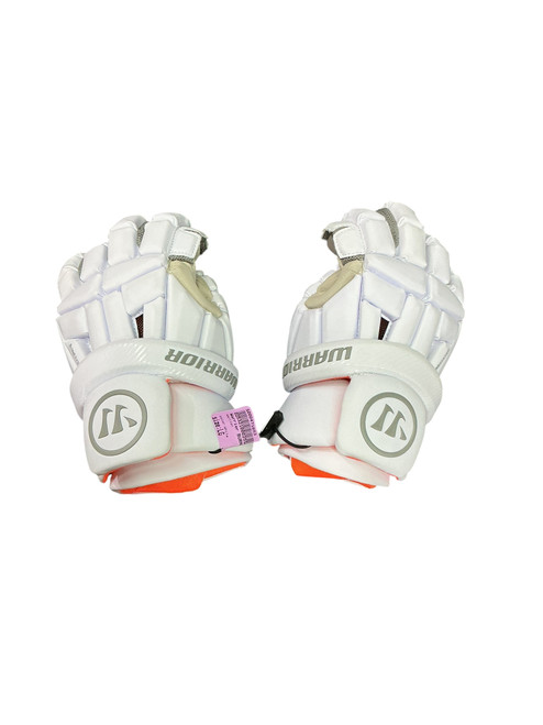 Vist Large View of Product Image Which is Used Warrior BURN Lacrosse Gloves Mens White LG