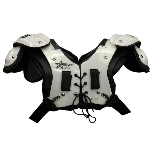 Vist Large View of Product Image Which is Used Douglas JP 34 FB Shoulder Pads White LG