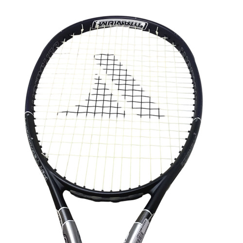 Vist Large View of Product Image Which is Used Pro Kennex PBT TI 265 Adult Tennis Racquet Black 4 1/8"