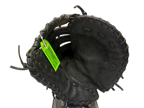 Vist Large View of Product Image Which is Used Rawlings RENEGADE R115FBM Leather Shell Junior Baseball First Base Mitt RH Throw Black 11 1/2"