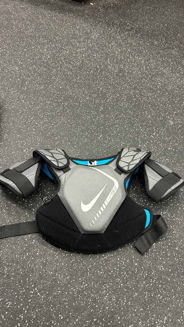 Vist Large View of Product Image Which is Used Nike VAPOR LT YOUTH Lacrosse Shoulder Pads Grey XL