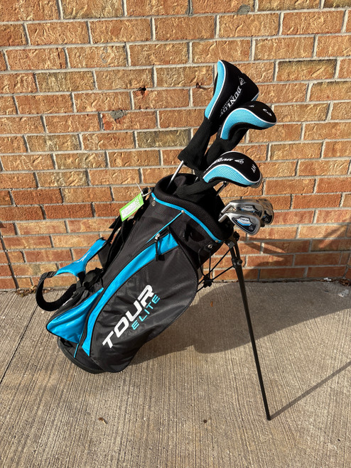 Vist Large View of Product Image Which is Used Dunlop TOUR ELITE Mens Package Set LH Black And Carolina Blue 11 Piece