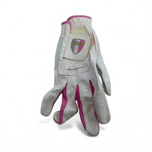 Vist Large View of Product Image Which is Used Womens Golf Glove White LG
