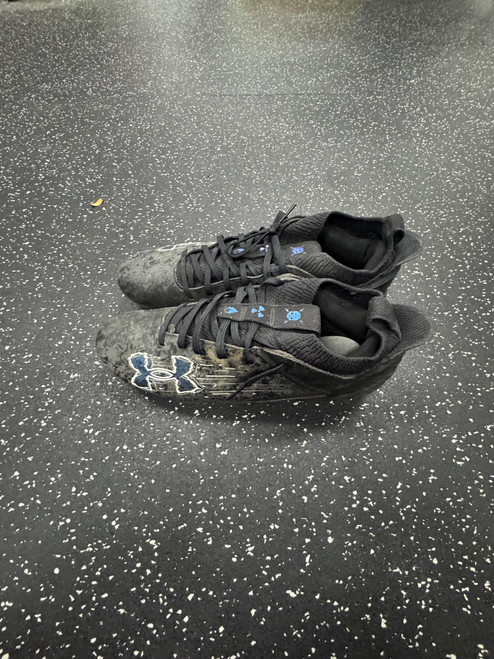 Vist Large View of Product Image Which is Used Under Armour BLUR SMOKE Adult FB Cleats Black Senior 11