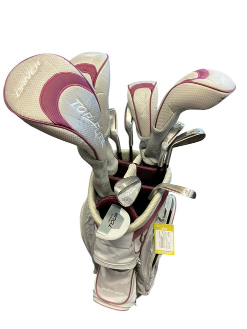 Vist Large View of Product Image Which is Used Top Flite TOUR STAINLESS SET Womens Package Set RH White And Pink 11 Piece