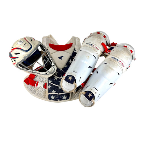 Vist Large View of Product Image Which is Used Easton JEN SCHRO THE VERY BEST Catchers Set White LG