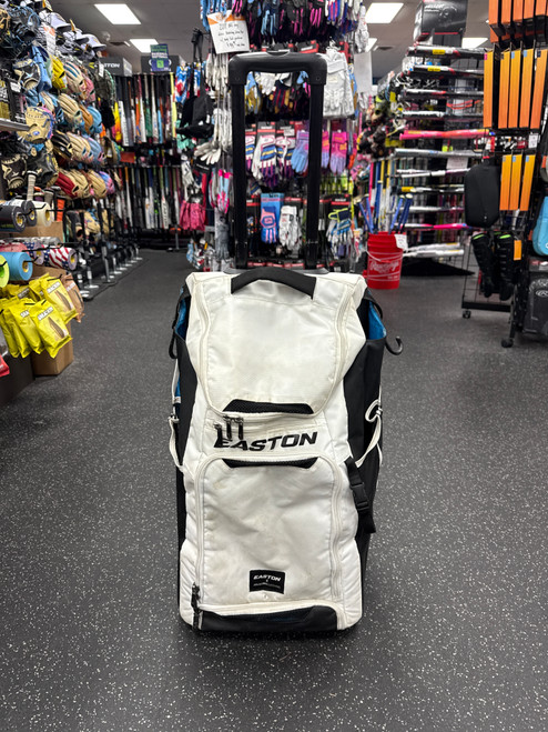 Vist Large View of Product Image Which is Used Easton JEN SCHRO WHEELED BAG BB/SB Player Wheeled Bag White
