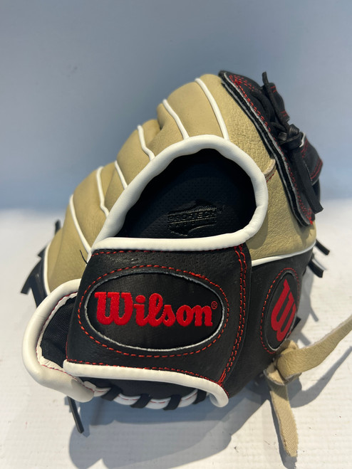 Vist Large View of Product Image Which is Used Wilson A450 12IN BB/SB Glove RH Throw Brown And Black 12"