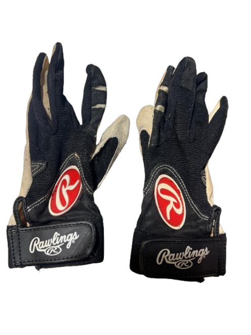 Vist Large View of Product Image Which is Used Rawlings BB/SB Batting Gloves Black Youth