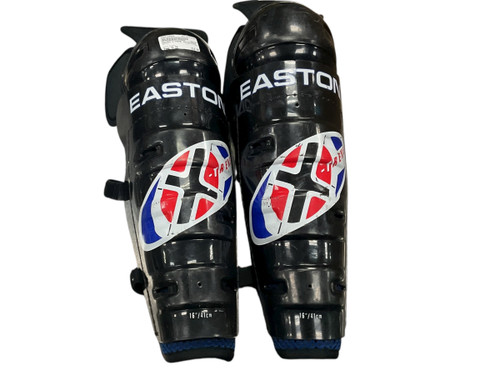 Vist Large View of Product Image Which is USED Easton X-TREME Senior Shin Guards Black 16"