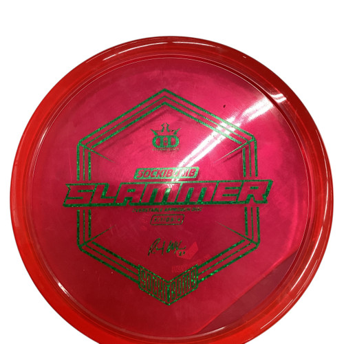 Vist Large View of Product Image Which is Used Dynamic Discs SOCKI BOMB SLAMMER Disc Golf Mid Range Red