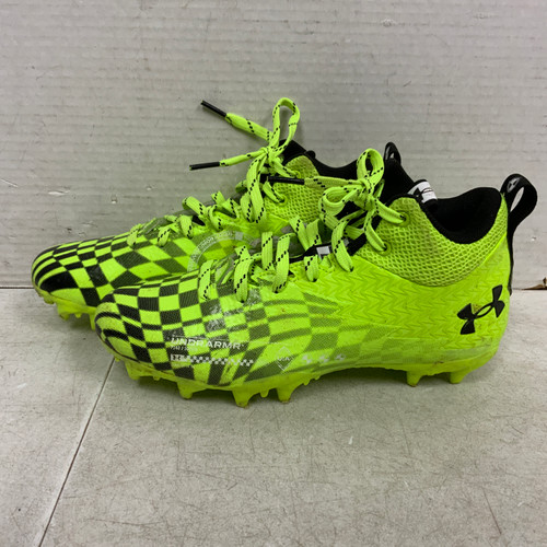 Vist Large View of Product Image Which is Used Under Armour Jr FB Cleats Optic Yellow Junior 05
