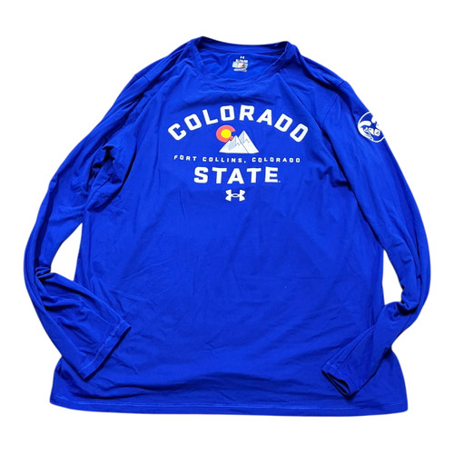 Vist Large View of Product Image Which is Used Under Armour CSU Long Sleeve Shirt Blue