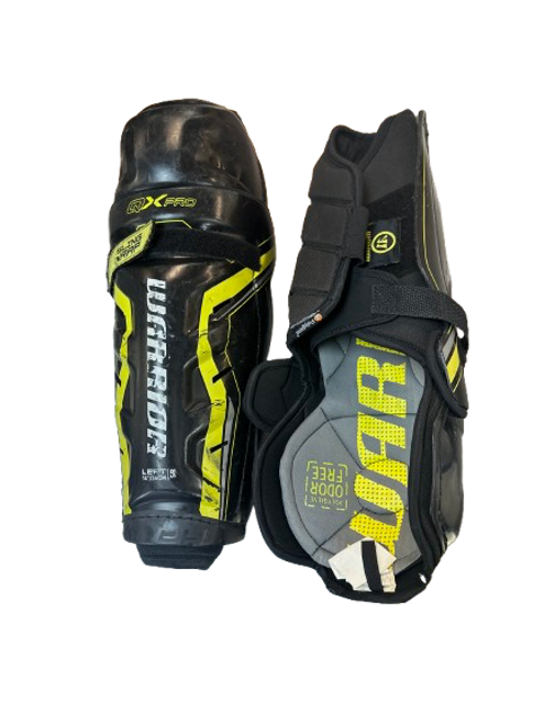 Vist Large View of Product Image Which is Used Warrior QX PRO Senior Shin Guards Black 14"