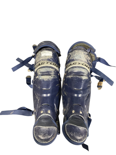 Vist Large View of Product Image Which is Used Easton CATCHERS SHINGAURD Catchers Leg Guards Navy Blue Adult