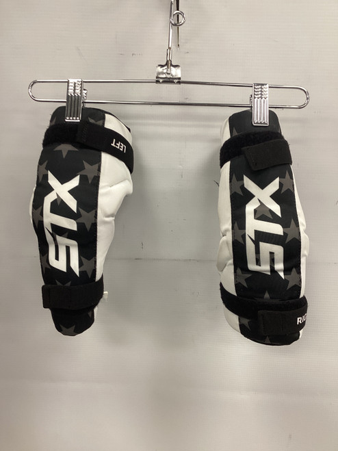Vist Large View of Product Image Which is Used STX STALLION 75 ARM PADS Lacrosse Arm Pads/Guards Black And White MD