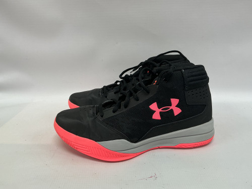 Vist Large View of Product Image Which is Used Under Armour Basketball Shoes Y Black And Pink Youth 07.0