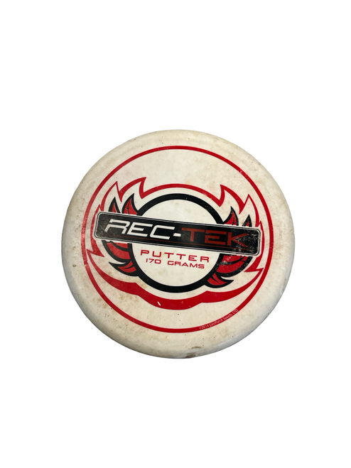 Vist Large View of Product Image Which is Used REC TEK Disc Golf Putter White