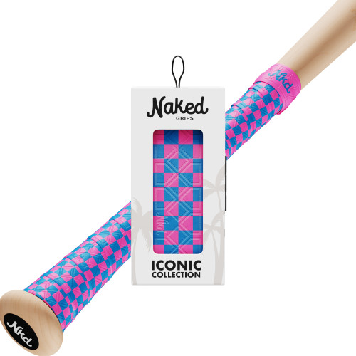 Vist Large View of Product Image Which is Naked Grips 0.5mm Bat Grip Neon Checkers