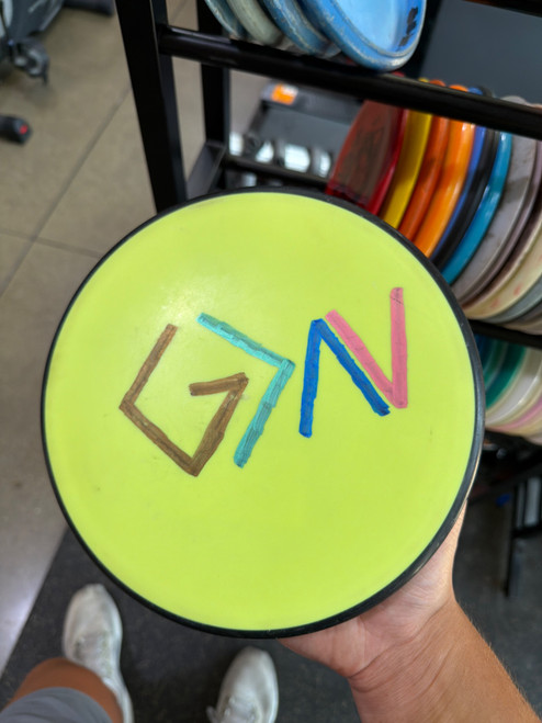 Vist Large View of Product Image Which is Used DISC GOLF PUTTER Disc Golf Putter Neon Green