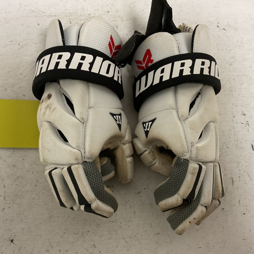 Vist Large View of Product Image Which is Used Warrior Lacrosse Gloves Junior White 10"
