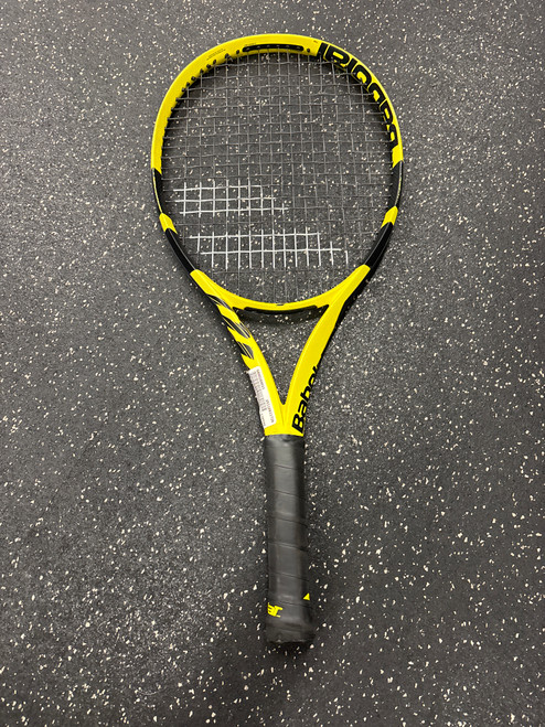 Vist Large View of Product Image Which is Used Babolat PURE AERO Adult Tennis Racquet Yellow Unknown