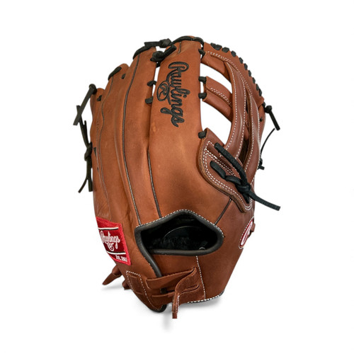 Vist Large View of Product Image Which is Used Rawlings R9 BB/SB Glove RH Throw Brown 14"