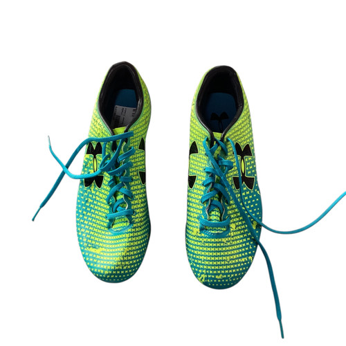 Vist Large View of Product Image Which is Used Under Armour Soccer Cleats Neon Green Senior 8.5