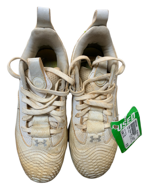 Vist Large View of Product Image Which is Used Under Armour BH 2Y WHITE BB/SB Cleats White Junior 02