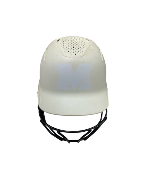 Vist Large View of Product Image Which is Used Evoshield WHITE HELMET Batting Helmet w/Mask White One Size