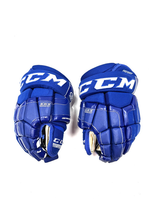 Vist Large View of Product Image Which is Used CCM CS400 Junior Gloves Royal Blue 12"