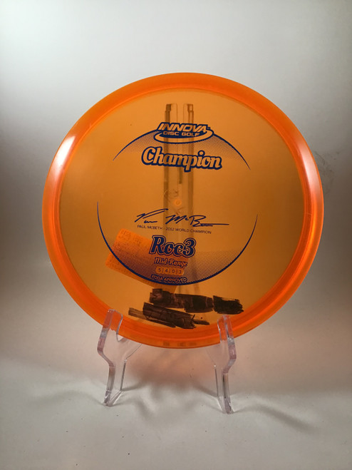 Vist Large View of Product Image Which is Used Innova CHAMPION ROC3 Disc Golf Mid Range Orange 168g
