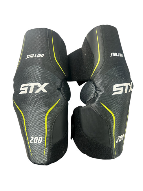 Vist Large View of Product Image Which is Used STX STALLION Lacrosse Arm Pads/Guards Black Senior
