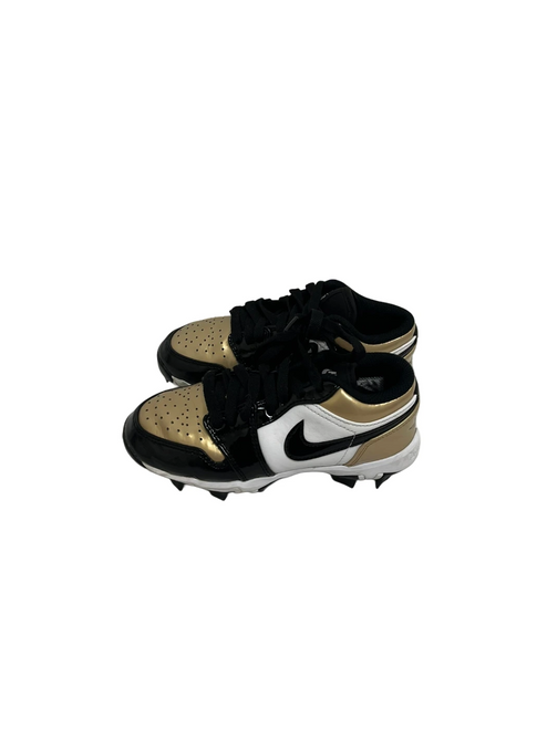 Vist Large View of Product Image Which is Used Nike Jordan 1 Lows Black and Gold Football Cleats
