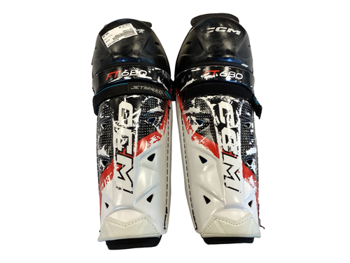 Vist Large View of Product Image Which is Used CCM FT680 Senior Shin Guards Black 13"