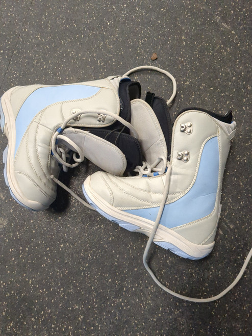 Vist Large View of Product Image Which is Used Burton ION GROM BOOTS Womens Snowboard Boots Grey Senior 5