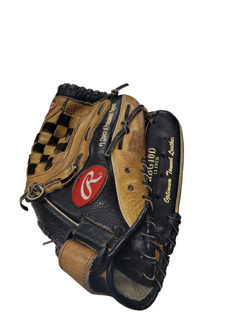Vist Large View of Product Image Which is Used Rawlings RBG10D GLOVE BB/SB Glove RH Throw Brown 13"