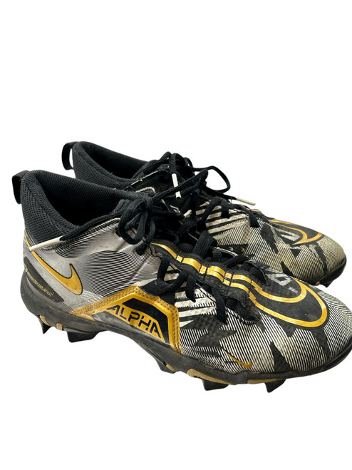Vist Large View of Product Image Which is Used Nike ALPHA BASEBALL 6 BB/SB Cleats Black And Gold Senior 6