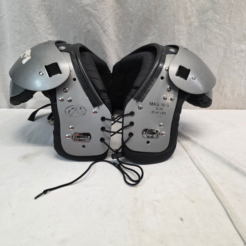 Vist Large View of Product Image Which is Used Rawlings MAG 16 FB Shoulder Pads Grey SM